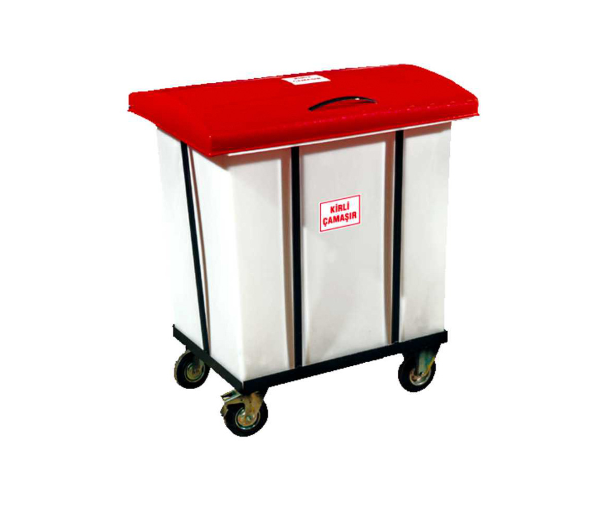 280 Litre Kapaklı Kirli Çamaşır Taşıma Arabası