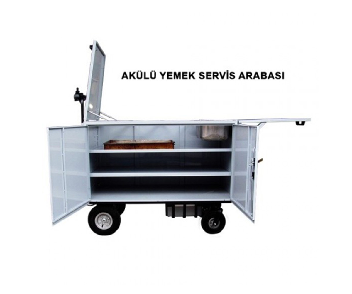 Akülü Yemek Taşıma Servis Arabası