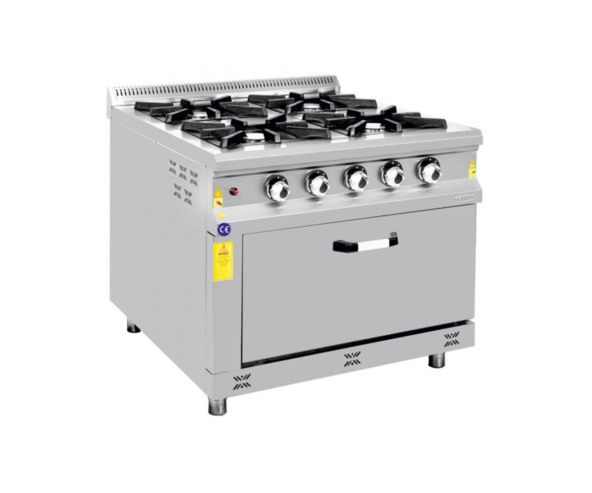 Dört Ocaklı Gazlı Fırınlı Kuzine